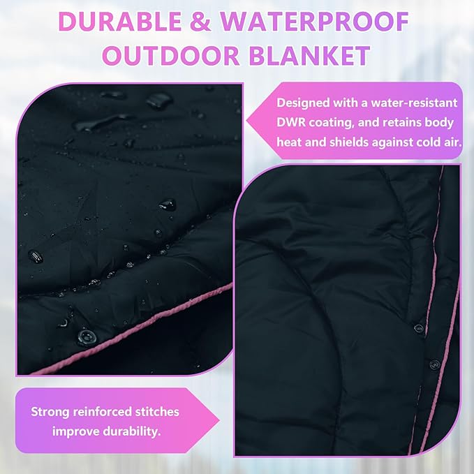 Camping Outdoor Blanket, Lightweight Packable Down Alternative Puffy Camping Picnic Blankets Warm Waterproof Hammock Top Quilt for Sleeping Travel Stadium Hiking Indoor Cold Weather 55"x78.8"