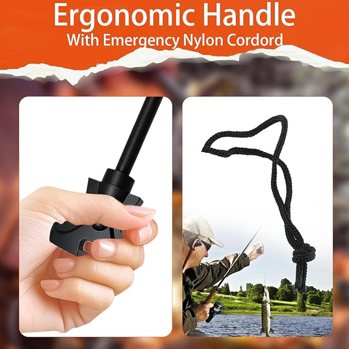 2PCS Magnesium Fire Starter with Striker, High Temp Magnesium Rod, Fire Starters for Survival Fire Steel Fero Rod, for Camping, Hiking and Emergency