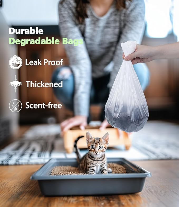 1.2 Gallon Compostable Trash Bags, Small Trash Bags for bathroom office kitchen, Strong Small Garbage Bags fit 4.5-5 Liter Trash Can,1 Gallon-1.5 Gallon,White Compost Bags