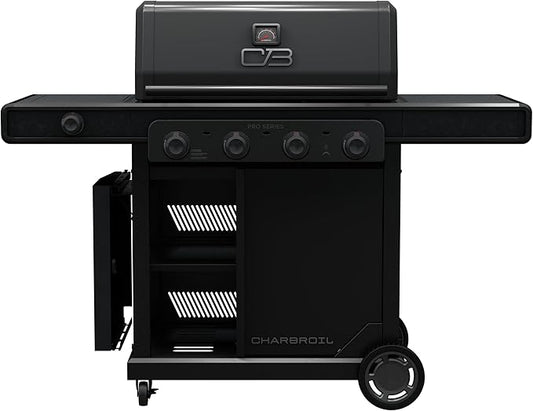 Charbroil Pro Series with Amplifire Infrared Technology 4-Burner Propane Gas Grill Cabinet with Side Burner, Black - 463281024