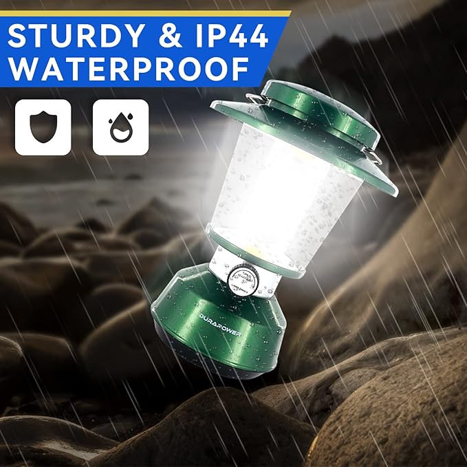 Durapower Rechargeable Camping Lantern,2800 Lumen Super Bright LED Camping Lantern, 5400 mAh Power Bank, IP44 Waterproof, 20 Hours, Portable Lantern for Hurricane, Power Outages
