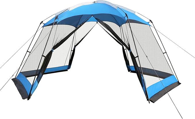 Hyper Venture Screen House 15x13 FT Mesh Canopy Tent Camping Gazebo Shelter for 8-10 People Outdoor Party Activities