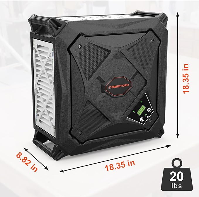 Abestorm 270 Degree Intake Air Filtration System, 780 CFM Workshop Hanging Dust Collector with Remote Control, Ceiling Mounted for Woodworking Shops and Garage, 2-speed Adjustment, DecDust 780