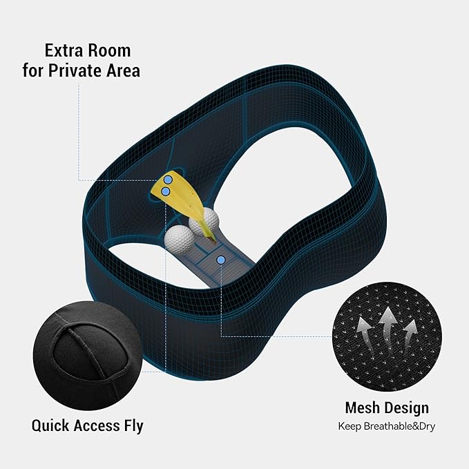 BAMBOO COOL Mens Breathable Soft Underwear Open-fly Classic Briefs, Tag-free