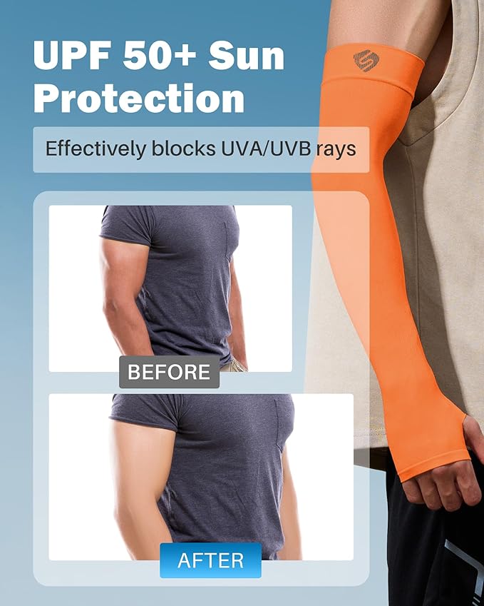 Arm Sleeves for Men Women UV Sun Protection Compression Arm Warmer Tattoo Cover Up, Sports Golf Cooling Sleeves