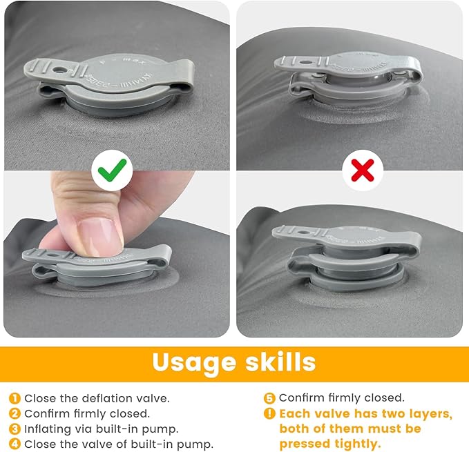 Ultralight Camping Sleeping Pad with Built-in Pillow & Foot Pump, Compact Inflatable Air Mattress for Backpacking, Hiking, Tent, Travel Camp & Outdoor Adventures