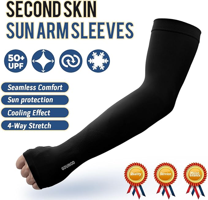 GOUNOD Gardening Sleeves to Cover Arms for Women with Thumb Holes-Sun Protection SPF Cooling Driving UV Blocking
