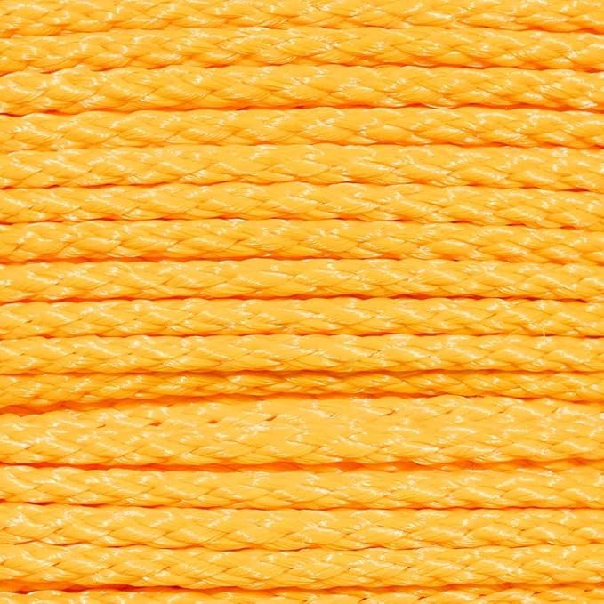 Hollow Braid Polypropylene Rope (1/2 Inch, 500 Feet, Yellow) - Barrier Rope - Trail Marking, Crowd Control, Golf Courses