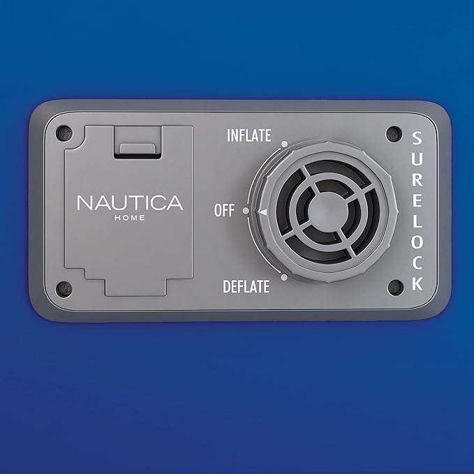 Nautica Home 16" Support Aire Size Full Cooling Pillow Top with Raised Edge Support, Curved iFlex Beam Construction, Inset Powerful Pump, Puncture Resistant Vinyl, Storage Bag