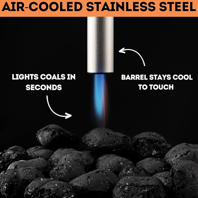 BISON AIRLIGHTER 420 | Cordless Fire Starter | Camping Essential | Torch Lighter | Perfect for Fire Pits, Camping, Charcoal Grills, Fireplaces, and Wood Stoves | Refillable Butane with Built-In Blower