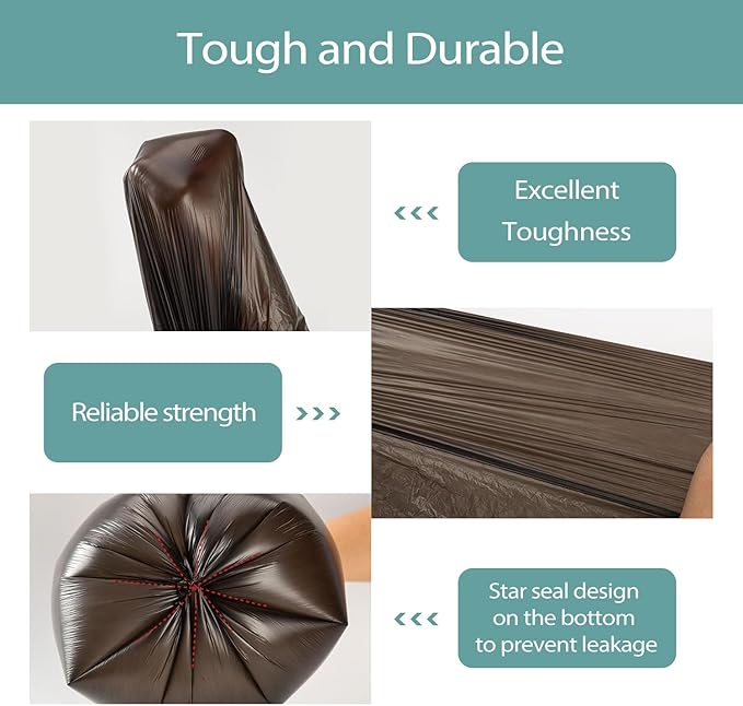 3 Gallon Small Trash Bags 100 Count Biodegradable Mini Garbage Bags Leakproof & Tear Resistant Trash Can Bin Liners Fit Bathroom, Office, Car, Diaper Pail Unscented Black