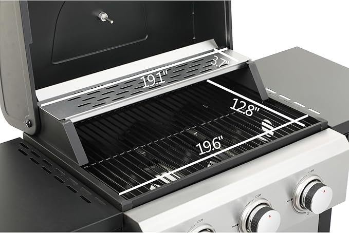 3-Burner Portable Propane Gas Grill with Stainless Steel Plancha Griddle - 25650 BTU Outdoor BBQ Grill with Foldable Side Shelves, Enamel Cooking Grids & Tool Hanging Basket