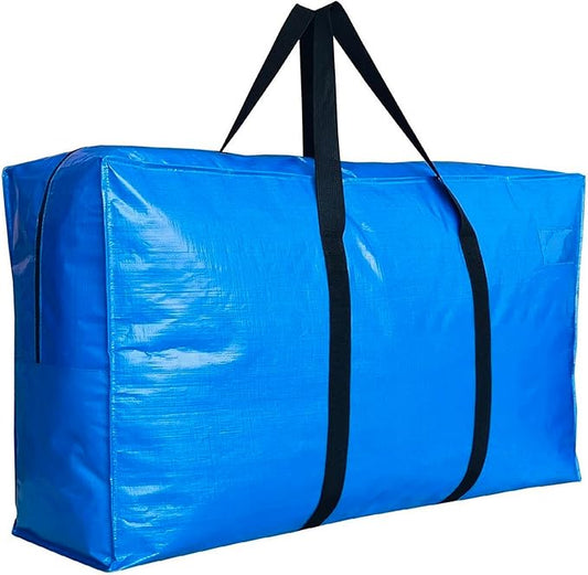 155 Gallon Extra Large Storage Bags, Jumbo Moving Storage Bags, Foldable Big Blue Waterproof Outdoor Patio Cushion Storage Bag, 60x30x20inch - 1PACK