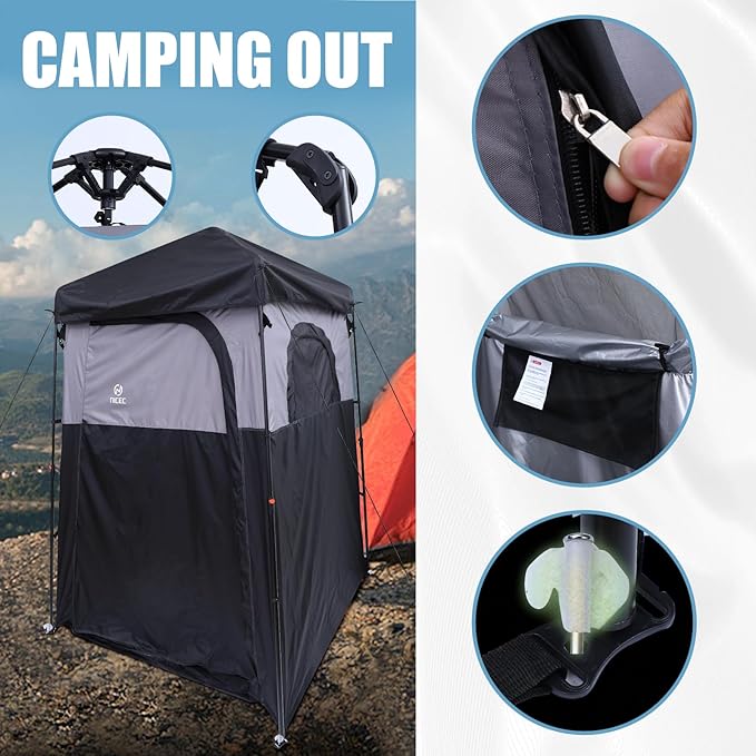 Nice C Camping Shower, Instant Pop Up Changing Privacy Tent, Outdoor Shower Enclosure, Toilet Tent, Oversize (1 Room)