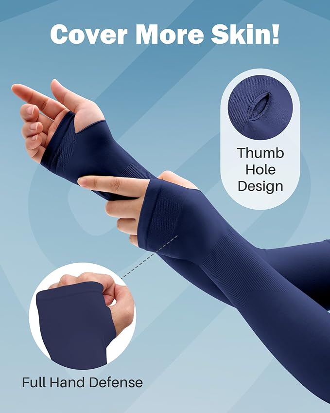 Arm Sleeves for Men Women UV Sun Protection Compression Arm Warmer Tattoo Cover Up, Sports Golf Cooling Sleeves