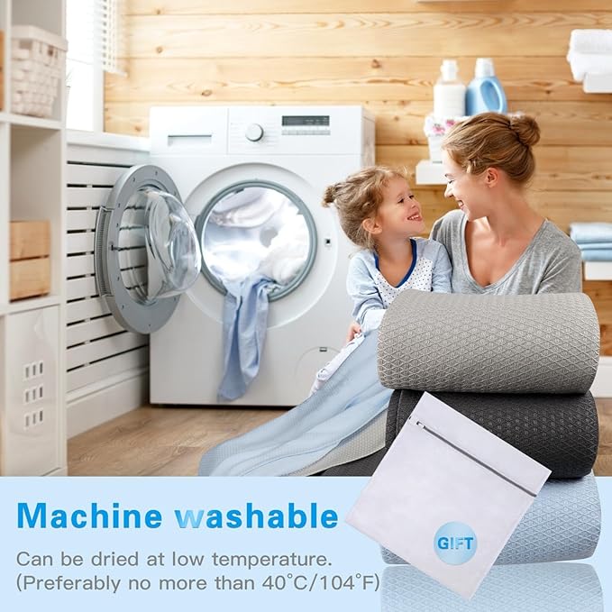 AmyHomie Cooling Blanket Queen Size, 100% Rayon Derived from Bamboo, Ultra-Cool Summer Blanket for Hot Sleepers, Breathable Soft Lightweight Blankets for All Seasons(Light Gray, 90×90in)