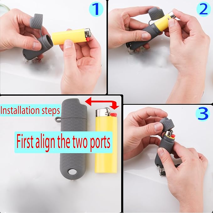 5 Pcs Waterproof Lighter Case Cover Holder for BIC Regular Lighters Sleeve Type J6 Outdoor Survival Multipurpose Seal Lighter Pouchfor Hiking and Camping (Light Blue, 5)