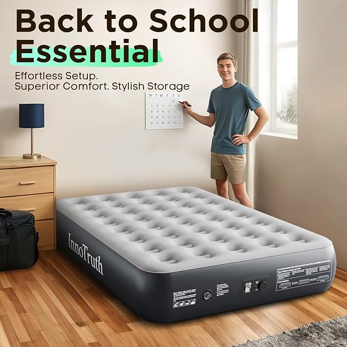 InnoTruth Camping Air Mattress Bed, Full Size with Built in Pump, Family Choice Award Winner-Ideal for Travel & Outdoor