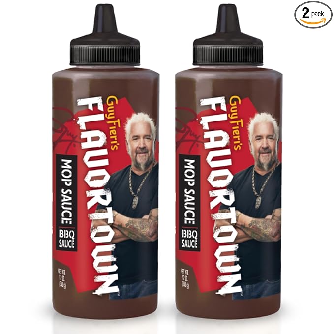 Guy Fieri's Flavortown Mop BBQ Sauce - Moppin Barbecue Sauce, Beef Brisket Marinade, Sweet and Tangy, Great for Basting - 14 Ounce (Pack of 2)