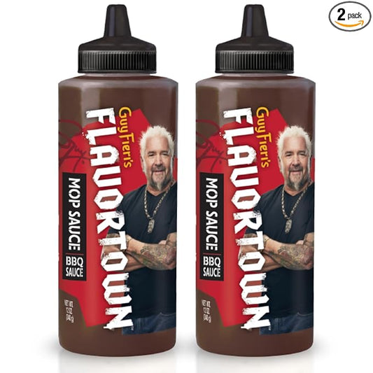 Guy Fieri's Flavortown Mop BBQ Sauce - Moppin Barbecue Sauce, Beef Brisket Marinade, Sweet and Tangy, Great for Basting - 14 Ounce (Pack of 2)