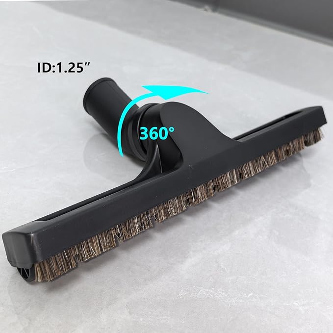 15 PCS Universal Vacuum Attachments Kit for Shop Vac Accessories - Includes Horse Hair Vacuum Brush, Floor Brush, Crevice Tool, and Hose Adapters for 2 1/2" to 1 1/4"