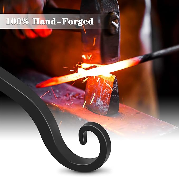 Gtongoko 2 Pack 10 Inch Plant Hangers Outdoor Metal, Plant Hooks for Wall Indoor, Outdoor Hooks for Hanging Bird Feeders, Plant Bracket, Lanterns, Wind Chinme, Black