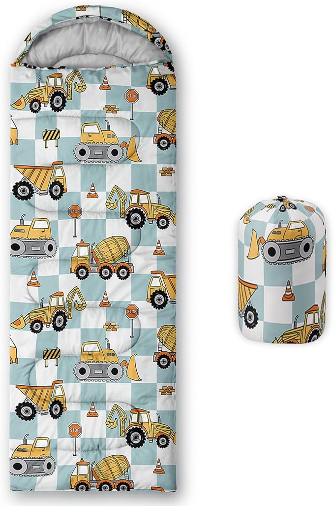 AILONEN Blue Glowing Basketball Sleeping Bag for Kids Boys,Warm and Cool Weather,Lightweight,Waterproof Backpacking,City Theme Ball Sports Sleeping Bag for Camping