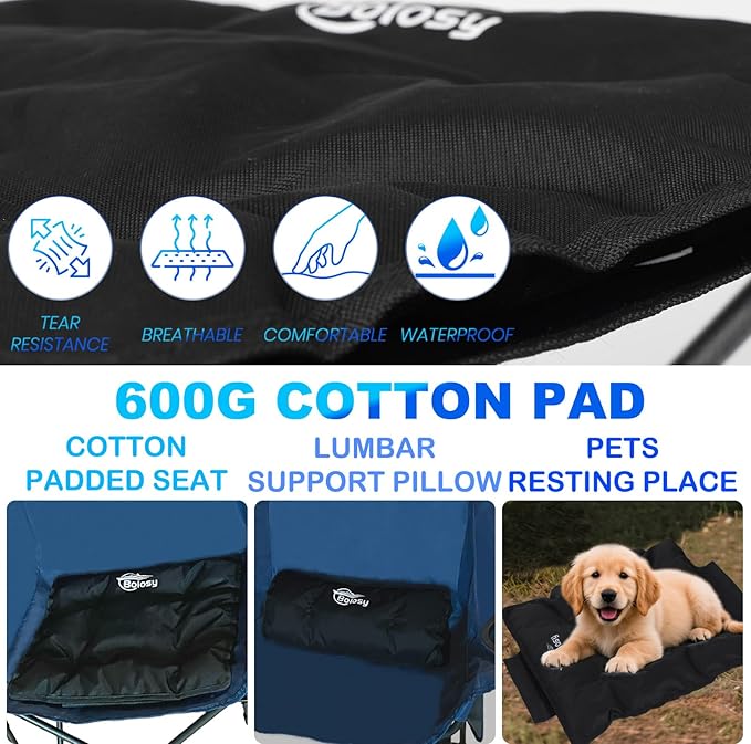 2 Pack Camping Stool with Removable Padded Oversized Camping Foot Stool Ottoman Camping Chair Foot Rest 450 lbs Heavy Duty Camp Stool Foldable Footrest