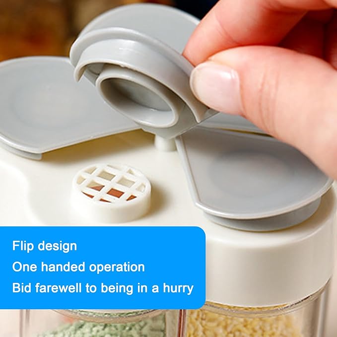 2pcs Travel Spice Container ，5 in 1Portable Camping Seasoning Shaker，Clear Plastic Condiment Bottle for Travel，Camper, Hiking, BBQ, Picnicn.