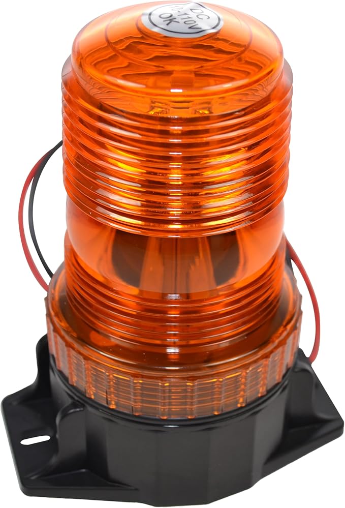 HQRP 360 Degrees 12-100V 30-LED Strobe Light Amber Mini Beacon for Safety Work & Maximum Visibility Truck, Heavy Vehicle, Forklift, Tractor, Golf Cart, Postal Car, Snow Plow etc.