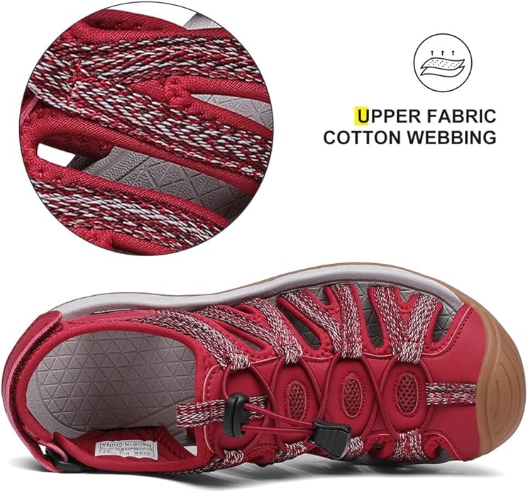 Dannto Women's Closed Toe Hiking Sandals Walking Water Sandal Comfort Athletic Sport Outdoor Sandals