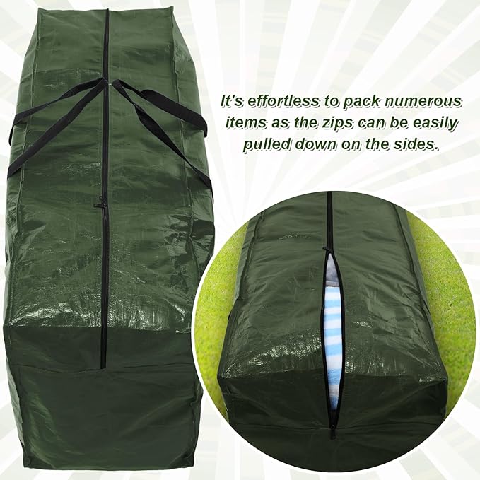 4 Pcs 66 Gallon Large Moving Bags with Zipper and Handles Foldable Storage Duffle Bags Heavy Duty Extra Large Totes for College Dorm Travel Clothes Blankets Bedding Moving (Green)