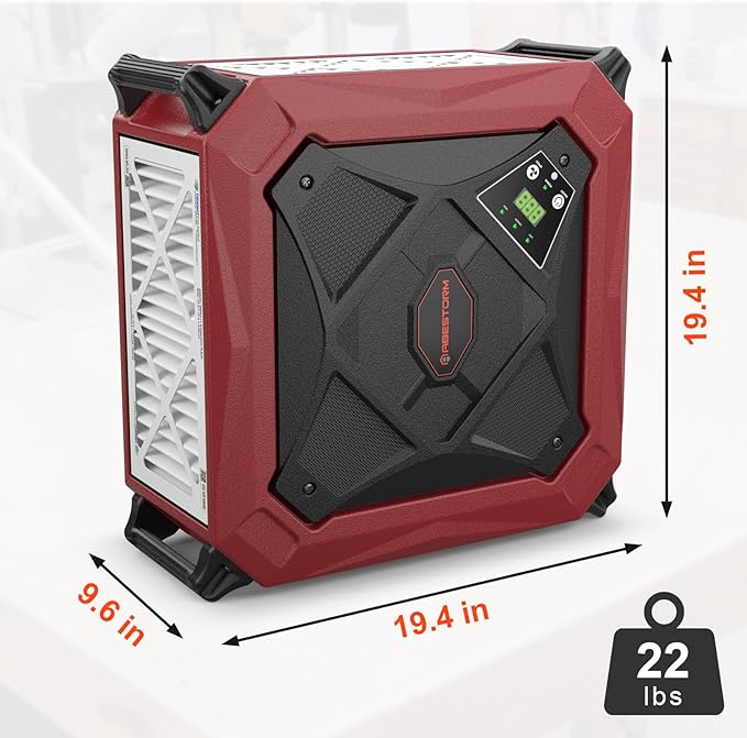 Abestorm 270 Degree Air Filtration System, Built-in Ionizer, 1080 CFM Dust Collector with Strong Vortex Fan, Suitable for Woodworking Shop, Garage, Workshops, 2-speed Adjustment, DecDust 1080IG