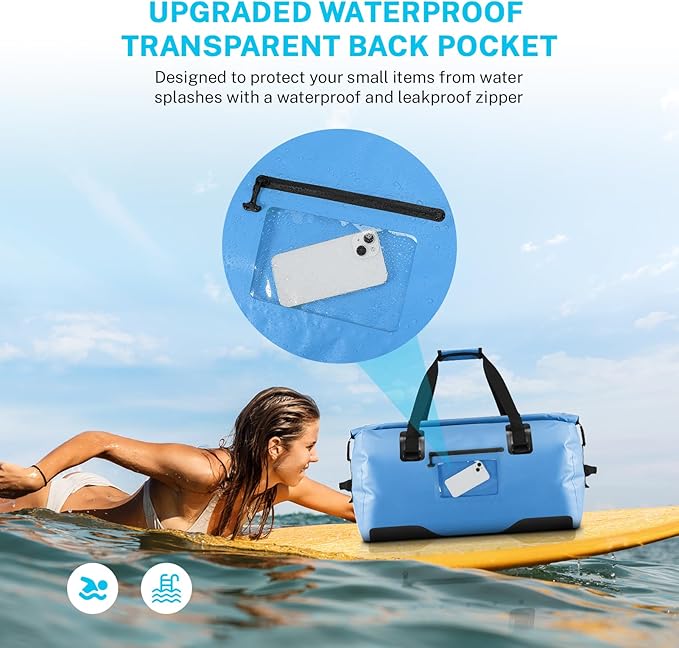 Gonex 40L 60L 80L Extra Large Waterproof Duffle Travel Dry Duffel Bag Heavy Duty Bag with Durable Straps & Handles for Kayaking Paddleboarding Boating Rafting Fishing