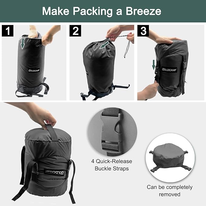 Outdoor Storage Stuff Sacks, Camping Gear Organizer (BLACK, M)