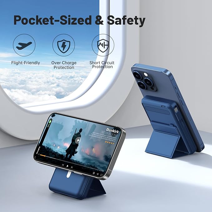 Azmuth for Magsafe Battery Pack, 10000mAh Magnetic Power Bank 22.5W PD Fast Charging with LED Display Wireless Portable Charger for Magsafe with Stand for iPhone 17/16/15/14/13/12/Pro/Pro Max