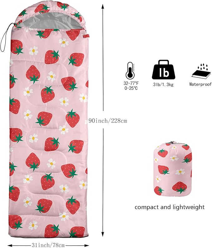 BSNTHO Camping Sleeping Bags,3 Season Warm & Cool Weather,Lightweight,Waterproof Sleeping Bags for Adults & Kids,Traveling,and Outdoors,Camping Gear Equipment