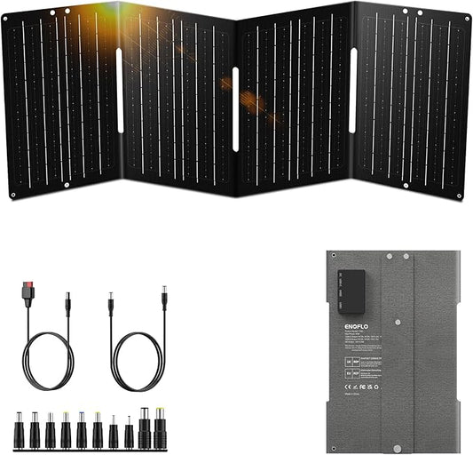 60W Solar Panel Charger Solar Battery High Efficiency Camping Waterproof IP68 Solar Panel with USB and DC Outputs for Portable Power Station,Power Bank, Phone, Laptop