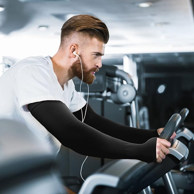 GOUNOD Sun Protection Cooling Arm Sleeves with Thumb Holes - Gardening Outdoors Sports Workouts Sunscreen Arm Sleeves