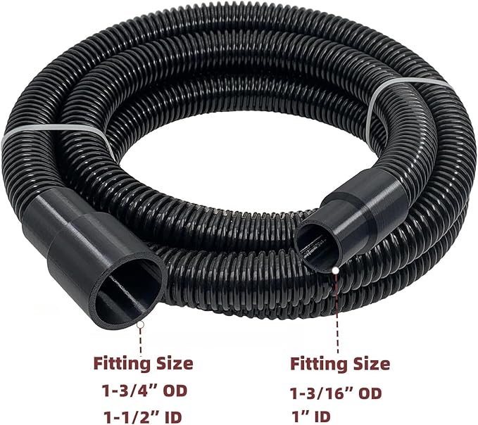 Dust Collection Hose Kit with 5 Fittings and Reducer Connects 2-1/2" and 2-1/4" ID for Woodworking Power Tools Home and Wet/Dry Shop Vacuums