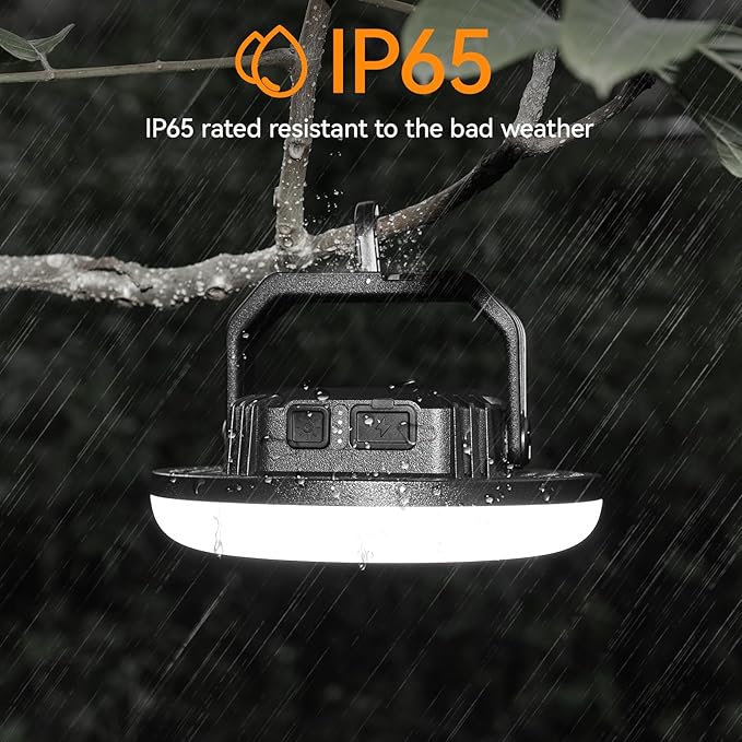 VAVOFO 4000LM 15,000mAh LED Camping Lantern Rechargeable, 3 Lighting Modes, 180LEDs ,Portable Tent Light with Magnet, IP65 Waterproof Hanging Light for Emergencies, Power Outages ,Hurricane(Blcak)