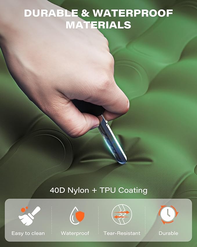 A2C Camping Sleeping Pad, Ultralight Inflatable Sleeping Pads with Built-in Foot Pump & Pillow, Compact Camping Mattress for Backpacking, Hiking, and Traveling