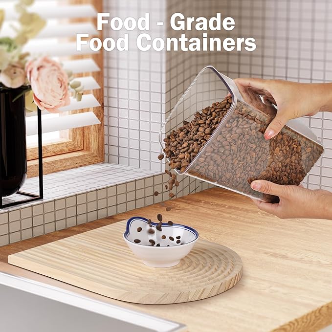 12 Pcs Pop Food Storage Containers Airtight Food Storage Containers Set with Lids Kitchen Pantry Organization and Storage, 3.4Qt, 2.8Qt, 2.1Qt, 1.2Qt