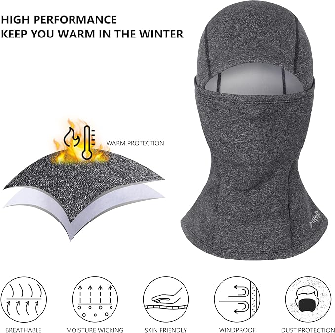 BASSDASH Winter Balaclava Fleece Ski Mask Ninja Hood Neck Warmer Fishing Hunting
