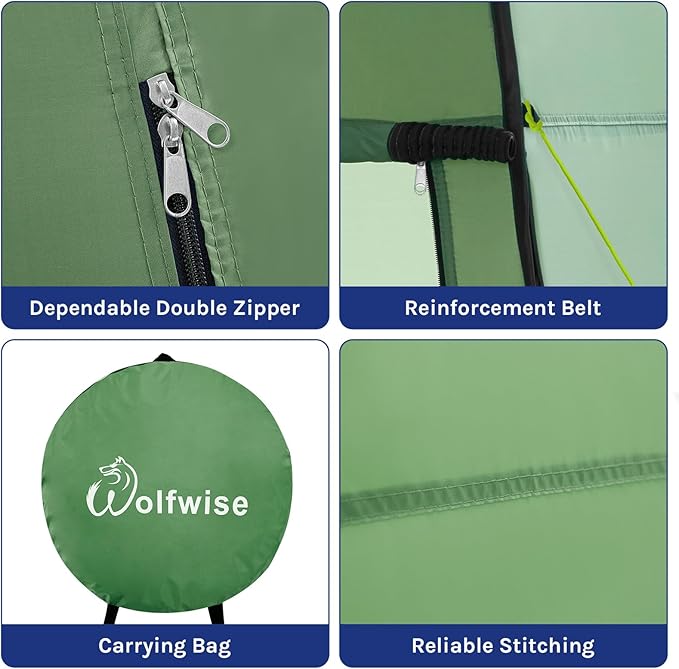 Wolfwise Pop Up Changing Tent for Beach, Camping Portable Shower Tents, Outdoor Privacy Bathroom, Change Dressing Clothes Porta Potty Tent Pop Up Instant for Camp, Toilet, Green