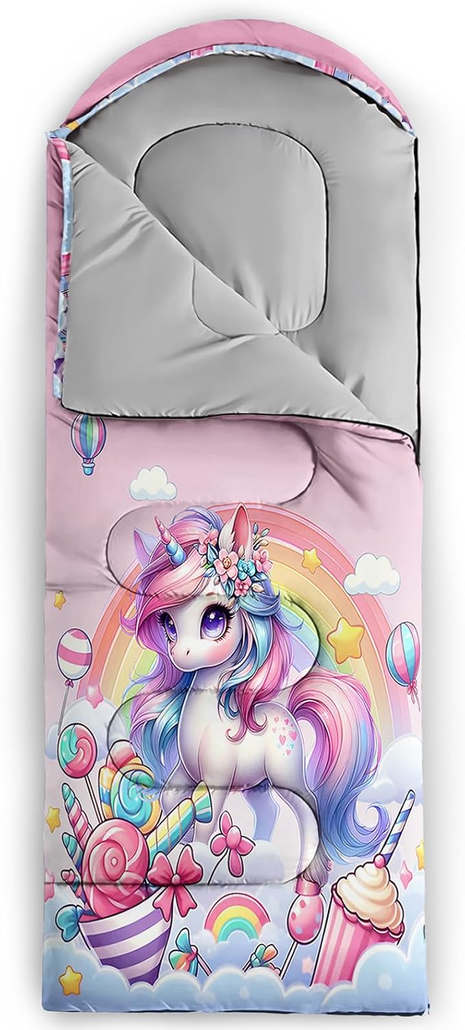 HOSIMA Dear Hunting Pattern Cold Weather Sleeping Bags for Adults,Black Light Weight Sleeping Bags for Kids Adults,WaterProof Sleeping Bags for Outdoors Hiking.