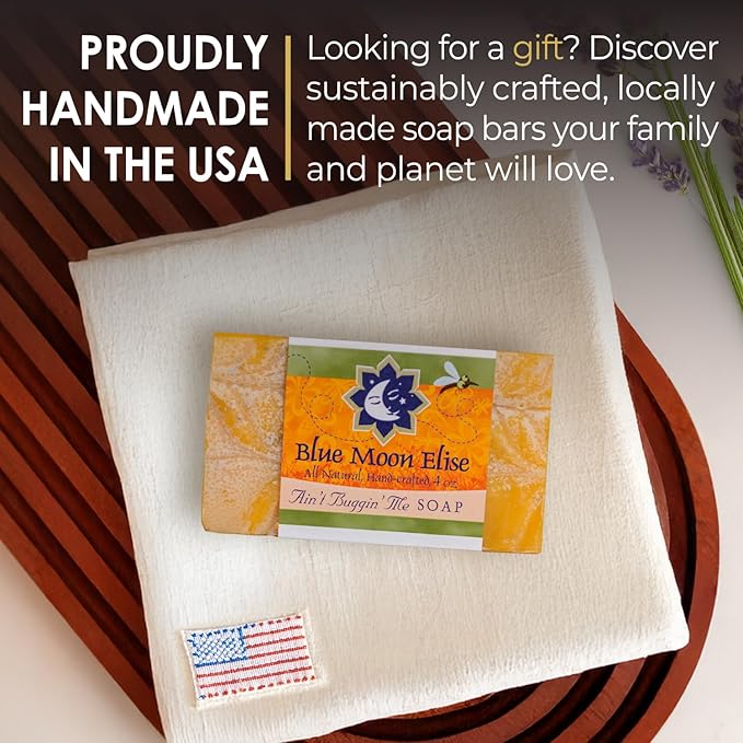 Ain't Buggin Me Citronella Bar Soap for Men and Women, Natural Handmade Soap with Pure Citronella Essential Oils, Soap Bar for Camping and Outdoor Activities