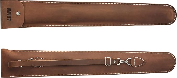 AGAWA - BOREAL24 Backwoods KIT - 24 Inch Folding Bow Saw, Premium Leather Sheath, Additional Aggressive Blade (Black Frame - Green Handle)