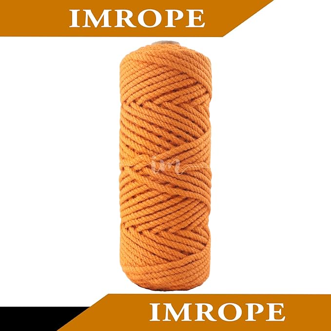 4mm x 100 Feet Orange Jute Rope, Twine for Gardening Tomato Climbing Plant Tie Floristry Crafts Gift Wrapping Packing Decor