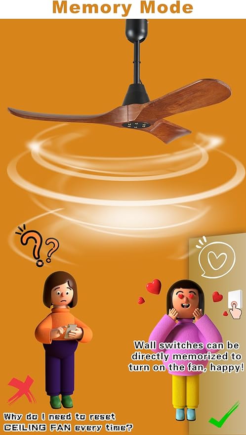 3 Blades Wood Outdoor Ceiling Fan for Patios, Farmhouse Rustic Ceiling Fans, 42" Plug-in Wet Rated Outdoor Gazebo Fan for Exterior House Porch Patio, Waterproof,F246